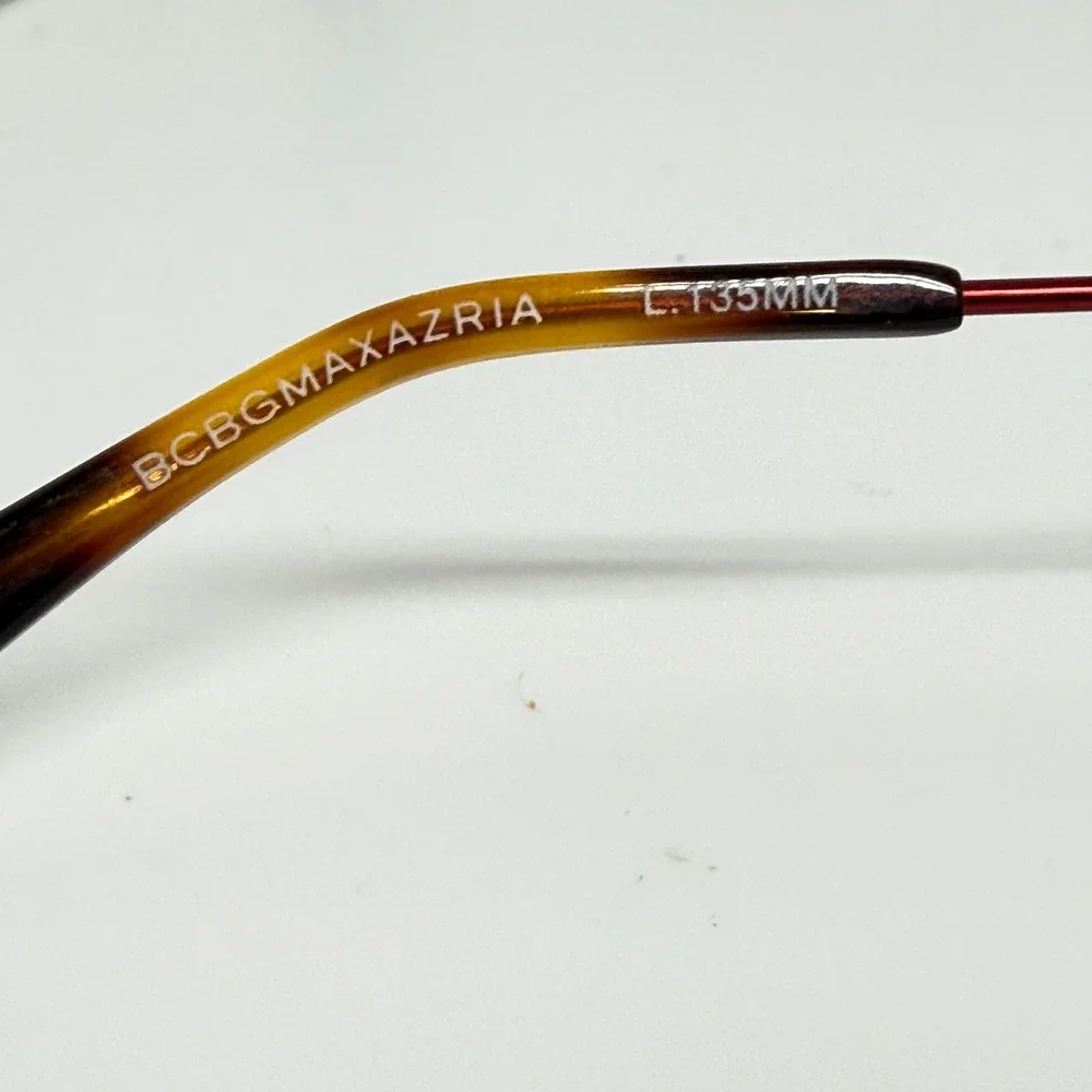 BCBGMAXAZRIA Astrid Wine Round Eyeglasses‎ Frame Stainless Steel Tortoiseshell